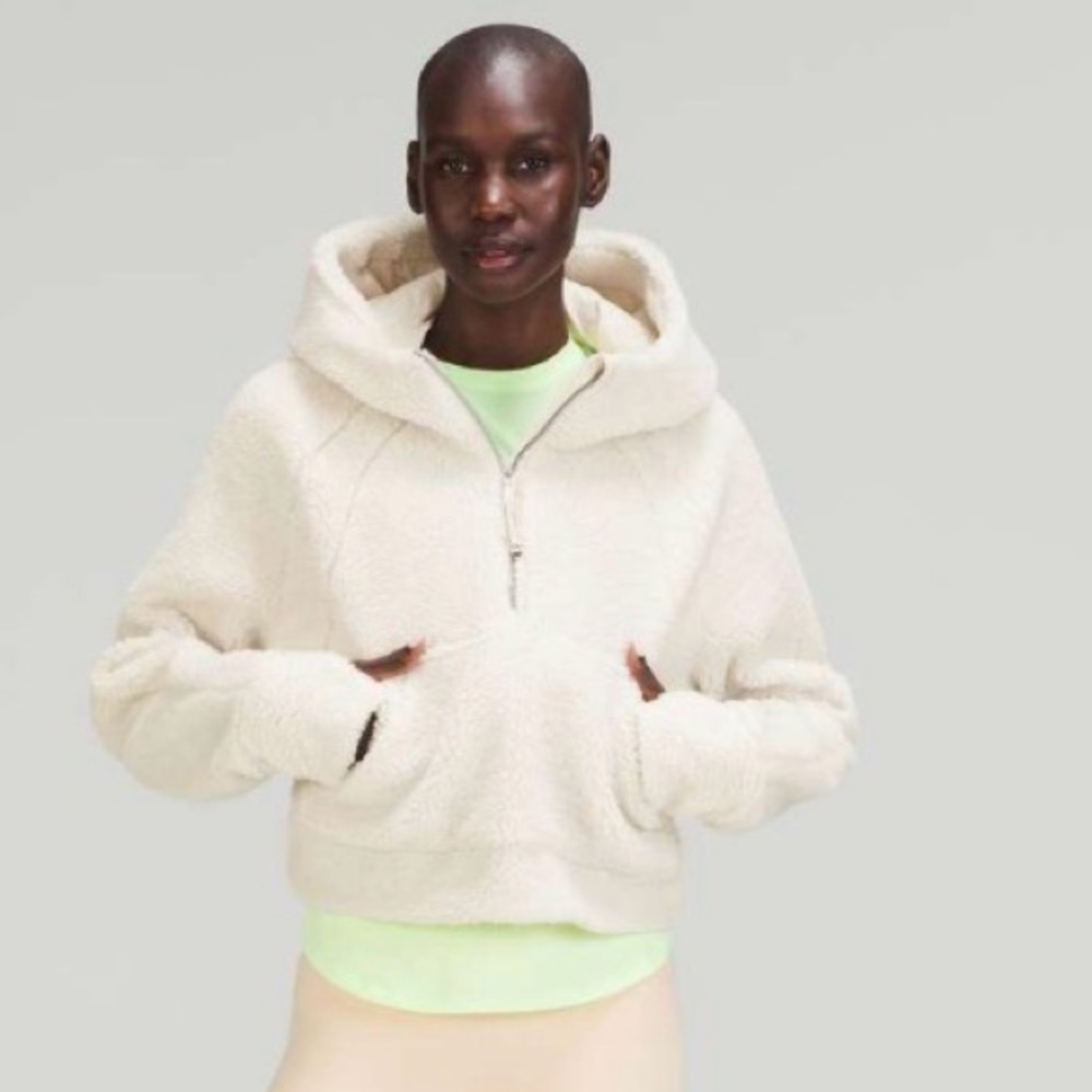 Lululemon Scuba Fleece Half Zip Hoodie White Opal XS/S Cozecore Athleisure - Picture 3 of 11